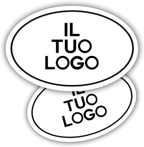 100 Aufkleber, personalisierte Etiketten - PERSONALISIEREN SIE HIER - Firmenetiketten - Firmenlogo - Laden Sie Logo, Bild, Foto - Aufkleber für Geschäft, Büro (Oval 8,5x5,5)