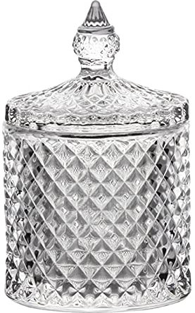 BgnEhRfL Sucrier avec Couvercle sucrier sucrier en Verre Vintage avec Couvercle, Pot en Verre à Relief tridimensionnel rétro européen Pot à Bonbons Pot d'assaisonnement avec Couvercle