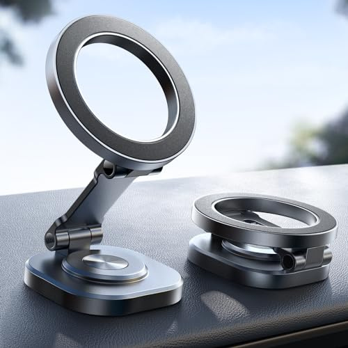JOYROOM Handyhalterung Auto Magsafe [Legierung Faltbar & 360° Drehbar] Magsafe Autohalterung für Armaturenbrett Auto Handyhalterung Magsafe 20XN55 für iPhone 16 15 14 13 12 & MagSafe Hülle