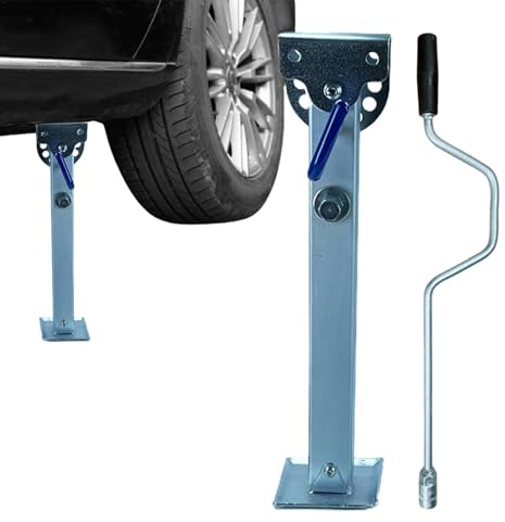 Anhänger-Wagenheberständer, Anhänger-Stabilisator-Wagenheber, Teleskop-Motorrad-Wagenheberständer, Hochleistungsstabilisator für Motorradanhänger, Stützbeine für Wohnwagenanhänger, Aluminium-Nivellier