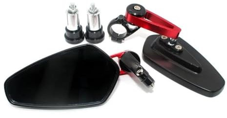Lenkerendenspiegel Für Z250 Z300 Z650 Z750 Z800 Z900 Z900RS Z1000 Z1000SX 7/8 22 Mm Motorrad-Rückspiegel Motorrad Rückspiegel(Red)