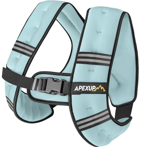 APEXUP Gewichtsweste mit 2,4 kg / 4,5 kg / 6,5 kg / 9,1 kg / 13,6 kg und reflektierenden Streifen, Gewichtsweste für Männer und Frauen für Training, Krafttraining