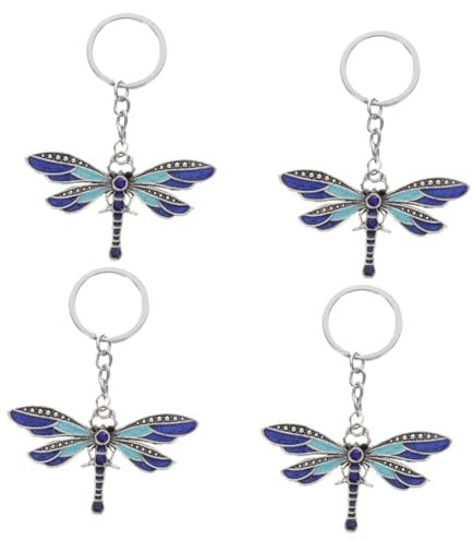 ROMISBABA 4 Stück Libellen-schlüsselanhänger Aus Metall Für Damen Dekoratives Rucksack-zubehör Für Autoschlüssel
