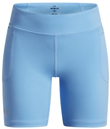 Under Armour Girls' Movement Bike Shorts, (465) Horizon Blue / / Metallic Silver, Medium