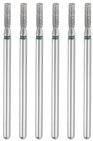 sourcing map Lot de 6 forets diamantés 100-120 - Tête cylindrique de 2 mm - Tige de 2,35 mm - Longueur de 7 mm - Pour poncer la pierre - Outil rotatif pour le meulage des ongles en céramique et verre