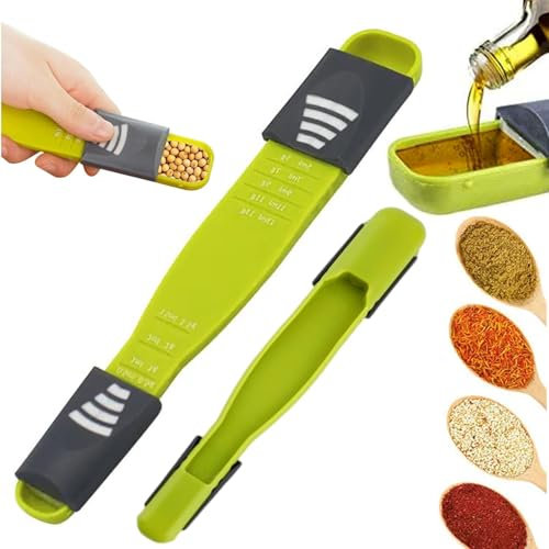 Cucchiaio dosatore regolabile con 8 scale, regolabile con 8 stand, cucchiaio dosatore regolabile per zucchero, sale, caffè, latte in polvere, liquido