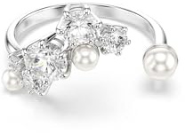 Swarovski Offener Ring Constella, Crystal Pearl, Rundgrößen, Weiß, rhodiniert, Kristall, Zirkonia, Kristall, Zirkonia