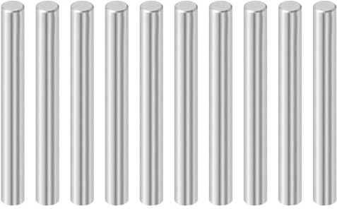 QUARKZMAN 10Pz 6x50mm Perni Cilindrici Acciaio Inossidabile 316L Argento | Elementi di Fissaggio per Aste e Perni Fermi per Ripiani in Metallo