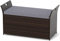 COSTWAY Banco Exterior con Ratán PE, Banco Almacenaje Exterior con Cojín y Manijas Laterales, Baul Almacenaje,125 x 56 x 71 cm, Marrón Rústico