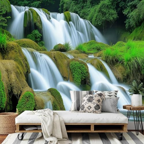 Fotomural Tela de seda para Pared Cascada Del Parque - Parques Nacionales Mural para paredes Fotomural Decorativo, Decoración comedores Salones Habitaciones