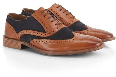 Catesby SC1829 Premium mocka herrskor brogue formella bröllop extra vadderade skor för män, SOLBRÄNNA, 43.5 EU