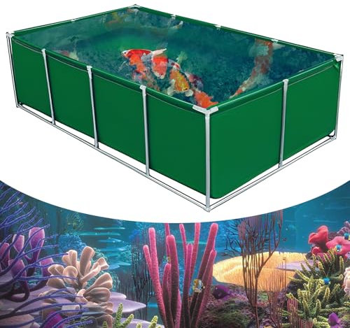 Dtyubfg Bassin de Jardin Hors Sol,Bassin D'étang À Poissons en Toile,Conteneur De Stockage d'eau en PVC,Facile à Installer,Durable et spacieux,pour Stockage de l'eau, Pisciculture, crevettes