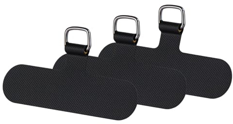 OLEPHY 3 Stück Handykette Universalpads, Schwarz | Phone Tether Tab für iPhone&Samsung, Handy-Lanyard-Patch, Ultradünne Universalpads Kompatibel mit Alle Standard Hülle,