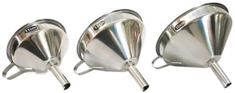 Imbuto in acciaio inox Imbuto da cucina in acciaio inossidabile con filtro staccabile, bocca larga, argento, diverse misure(201-14.9 CM)