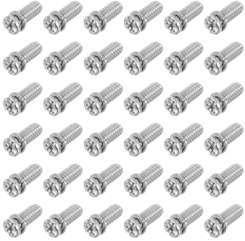 PATIKIL 50Pcs Viti Per Pale Ventilatore A Soffitto 1/4-20 x 9/16 Acciaio Al Carbonio Testa Phillips Con Rondella Per Motore Ventilatore A Soffitto Colore Argento