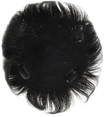 LOLIPPYY Haarteil Komfortabel Echtem Haar Schwarzes aus für Natürliches Nahtlos Toupet Glatzenabdeckung Männer und für Täglichen Gebrauch