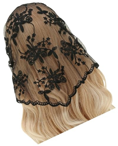 Dam spets triangel halsduk broderi huvudsjal bandana hijab damer elegant triangel sjal mode scarf sjal spetshuvud för kvinnor och flickor elegant hår