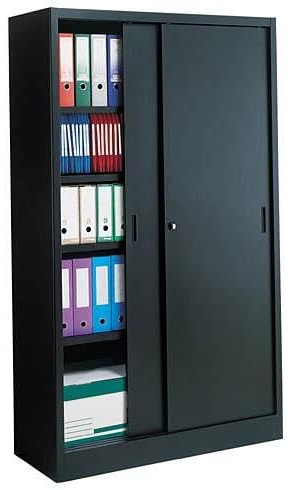 Générique Armoire Portes coulissantes Grande Largeur 200 x 120 cm (Noir)