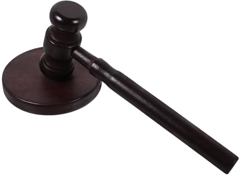 FUNOMOCYA Martelletto in per Martello Giudice per Cerimonie Grab Week Martello Giudice Solido in Massello con Base Strumento Versatile per e Aula di Tribunale