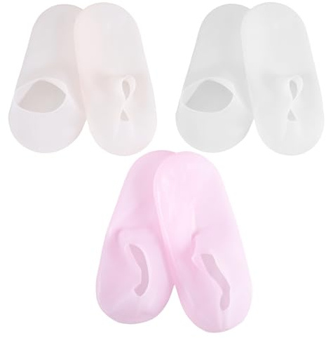 Homoyoyo Silikon Pediküre Socken Feuchtigkeitsspendend und Auslaufsicher 3 Paar für Trockene Rissige Füße für Salon und Reise