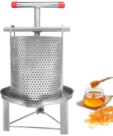 JXYQ Extracteur de Miel Manuel, centrifugeuse à 3 Cadres, en Acier Inoxydable, pour Apiculture ou Usage Commercial, argenté