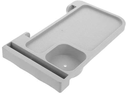 iplusmile Bandeja Portavasos para Silla de Playa Plegable Clip Accesorio Gris para Reposabrazos Bandeja Lateral para Bebidas y Objetos Adecuado Camping y Terraza Exterior