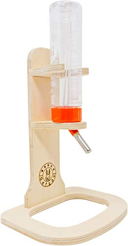 Getzoo Tränke aus Holz + 150 ml Trinkflasche von Classic I Robuste & Einfach I Flexibel I Perfekte Passform I Empfohlen für täglichen Wasserwechsel I Größeres Volumen