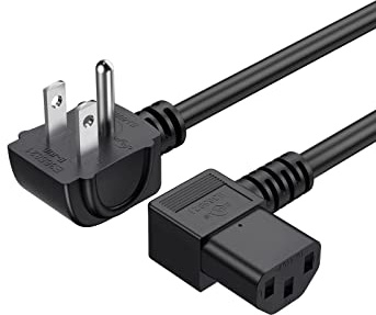 CableCreation 3 Feet 18 AWG Universal Power Cord for NEMA 5-15P Angle Type to IEC320 C13 Angle Type Cable, 0.915M / Black