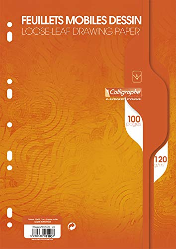 Calligraphe 7100C - Packung mit 50 Blatt Ringbucheinlage, blanko, DIN A4 21x29,7cm, 120g, 1 Pack