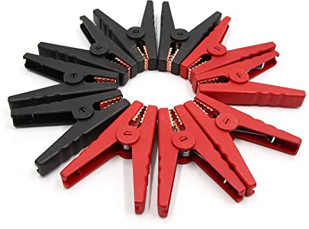 sourcing map 10pcs 100A Rot Schwarz Batterie Isoliert Test Klipp Krokodilklemmen für Auto