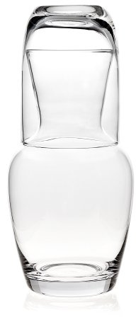 Trinkware Bedside Carafe With Tumbler - Clear Glass - 2 Piece Water Pitcher And Cup Night Set