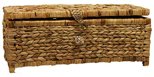 BAUL DECORACIÓN Enea Trenza. Baúl Natural de Almacenaje. Baúl Rústico Claro. (64 * 26 * 25)