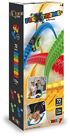 Smoby - FleXtreme - Recharge Piste - 1m72 de Circuit de Voiture Supplémentaire - 72 Pistes Flexibles et Modulables - A Partir de 4 Ans