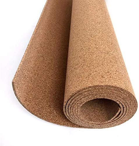 Corcho en rollo de 5 mm de espesor. Venta por metros. Aislamiento acústico y térmico, tablón de anuncio para pared, antiestático para suelos. (0.5 X 1.22 M)