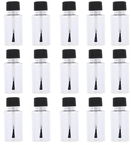 Lurrose 20 st 20 ml nagellack flaska tom nagellack klara flaskor resa makeup behållare med lock och borste, Sorterad färg, 6,4x2,6 cm