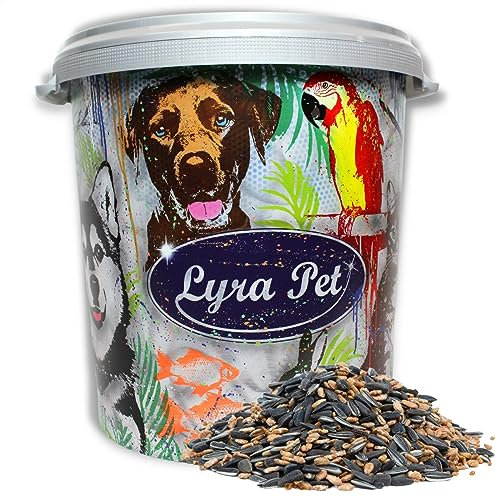 Lyra Pet® | 10 kg Streufutter aus der ALB-MÜHLE Protein-Mix in 30 L Tonne | Vogelfutter für Winter & Sommer | Proteinreiches Wildvogelfutter | Futtermix mit Mehlwürmern | Energiequelle für Wildvögel