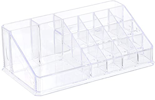 VOSAREA Organisateur Maquillage Transparent Boîte De Rangement Pour Cosmétiques 21.50 X 12.00 X 7.50 cm Pour Pinceaux Fard À Paupières Lèvres Crayons À Sourcils Bureau Et Coiffeuse