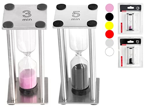 Home 8676100 Sanduhr Metall, Mehrfarbig, 3/5 Minuten