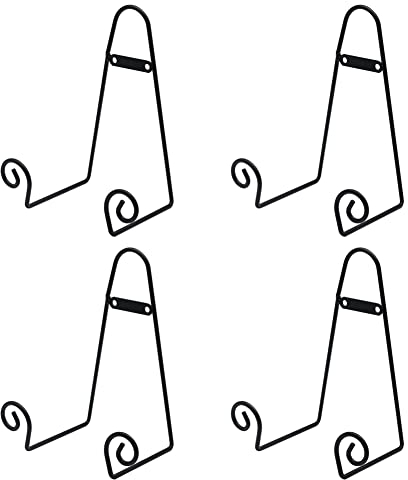 4Pcs Metal wall Mount Display Easel, Picture frame Stand Plate Hanger Vertical Plate Stand Holders for Pictures Photo Dish Decoration (8 inch)