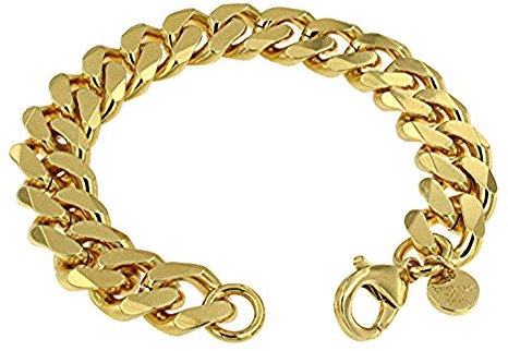 Original italienisches Panzerarmband Doublé 13mm breit 23 cm Goldarmband Armband Damen Herren Schmuck ab Fabrik tendenze Italy