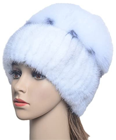 keusyoi Pelzmützen für Frauen Fellmütze mit Luxus Big Pompon Fell Beanies Winter Damen Mütze Damen Hüte