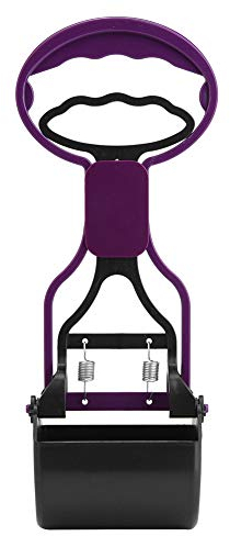 Hundekotschaufel 28 cm Länge,Ausziehbare Hundekotgreifer mit Rund Boden,Tragbarer Hundekotsammler Kunststoff,Lila