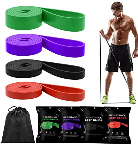 Tigayhc Pull Up Assistance Bands,4 Set of Stretch Bands -Resistance Bands Set for Men & Women,Exercise Bands Workout Bands for Working Out Body Stretching,Powerlifting,Resistance Training