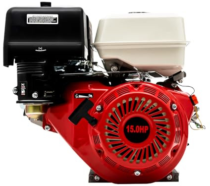 15 PS Benzinmotor Go-Kart-Motor Viertakt 420CC Industriemotor luftgekühlt Viertakt 9000 W 3600 U/min (rot)