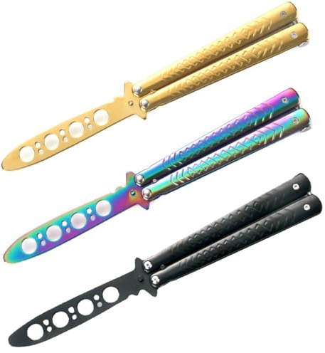 Vudwson 3Pcs Training Tools Set Practice Tool with Cool Color Design, Full Stainless Steel, Set of 3 Color (color 2)