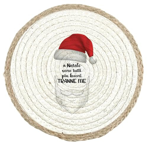A Natale sono tutti più buoni Tranne me Sottopiatto Alimentare in Vimini a tema Natalizio Personalizzata Idea Regalo Natale Capodanno Befana Compleanno Colazione Pranzo Cena Merenda Casa Ufficio