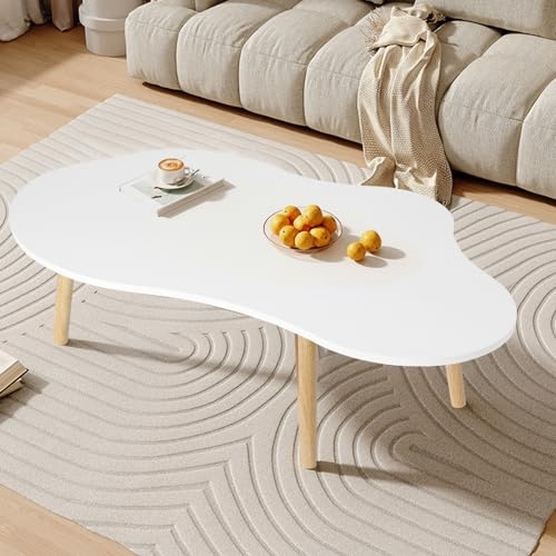 Saterkali Kleiner Couchtisch - Moderner Minimalistischer Wolkenform Tisch für Wohnzimmer und Büro - Rund