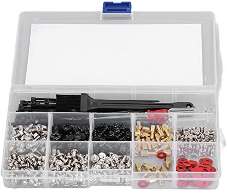366-teiliges Computer-Schrauben-Set, Motherboard-Abstandsbolzen, Schrauben-Set mit Schraubendreher, Bürstenwerkzeug für Gehäuse, Netzteil, Festplatten-Lüfter, Diskette mit 10