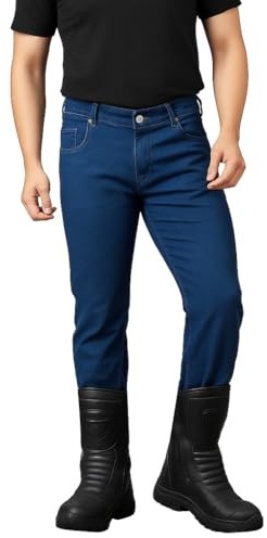 BGA Motorradjeans für Herren – Bikers Gear Australia Schützende Motorradjeans für Herren, klassischer Schnitt, gefütterte Motorradhose, Kevlar-Jeans, blau, 48