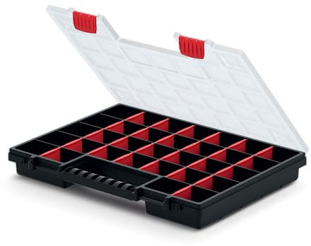 6x Sortimentskasten Werkzeugkiste Organizer SET 6 Stück Sortierbox NORS Kleinteilemagazin Sortierkasten Werkzeugbox mit Fächer individuell einteilbar für Kleinteile